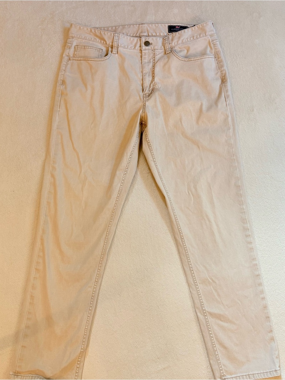 Vineyard Vines Men’s Light Beige Straight-Leg Slim Fit Jeans Sz 33